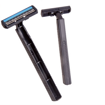 Disposable shaving razor and razor head stainless steel blade